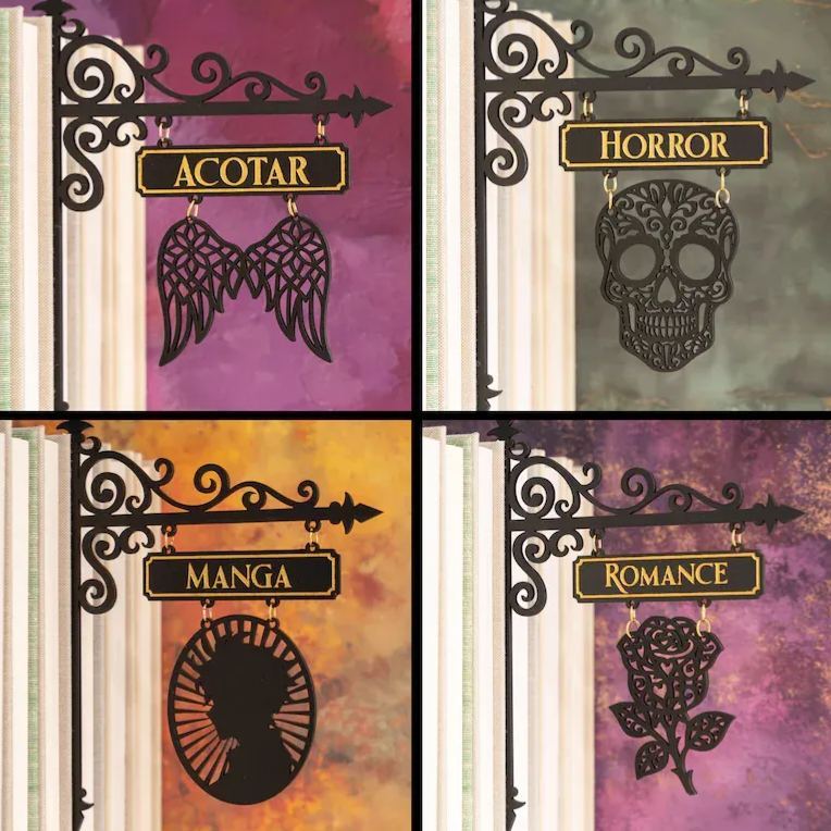 Handcrafted Bookshelf Dividers, Tavern Bookshelf Signs, Home Library Decor, Book Gift, Library Organizers, Reader Gift - MyFaceSocksAU