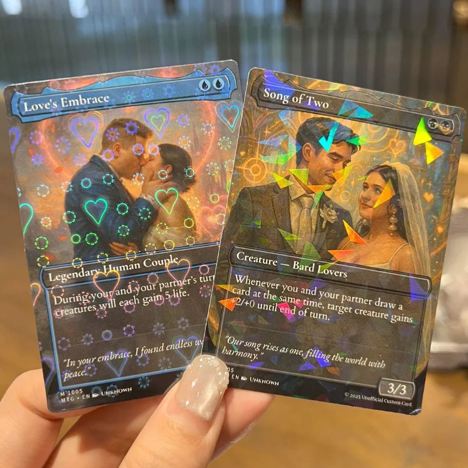 Custom Anime Couples Magic Card Personalized Photo Magic Anime Card Gift for Couples - MyFaceSocksAU