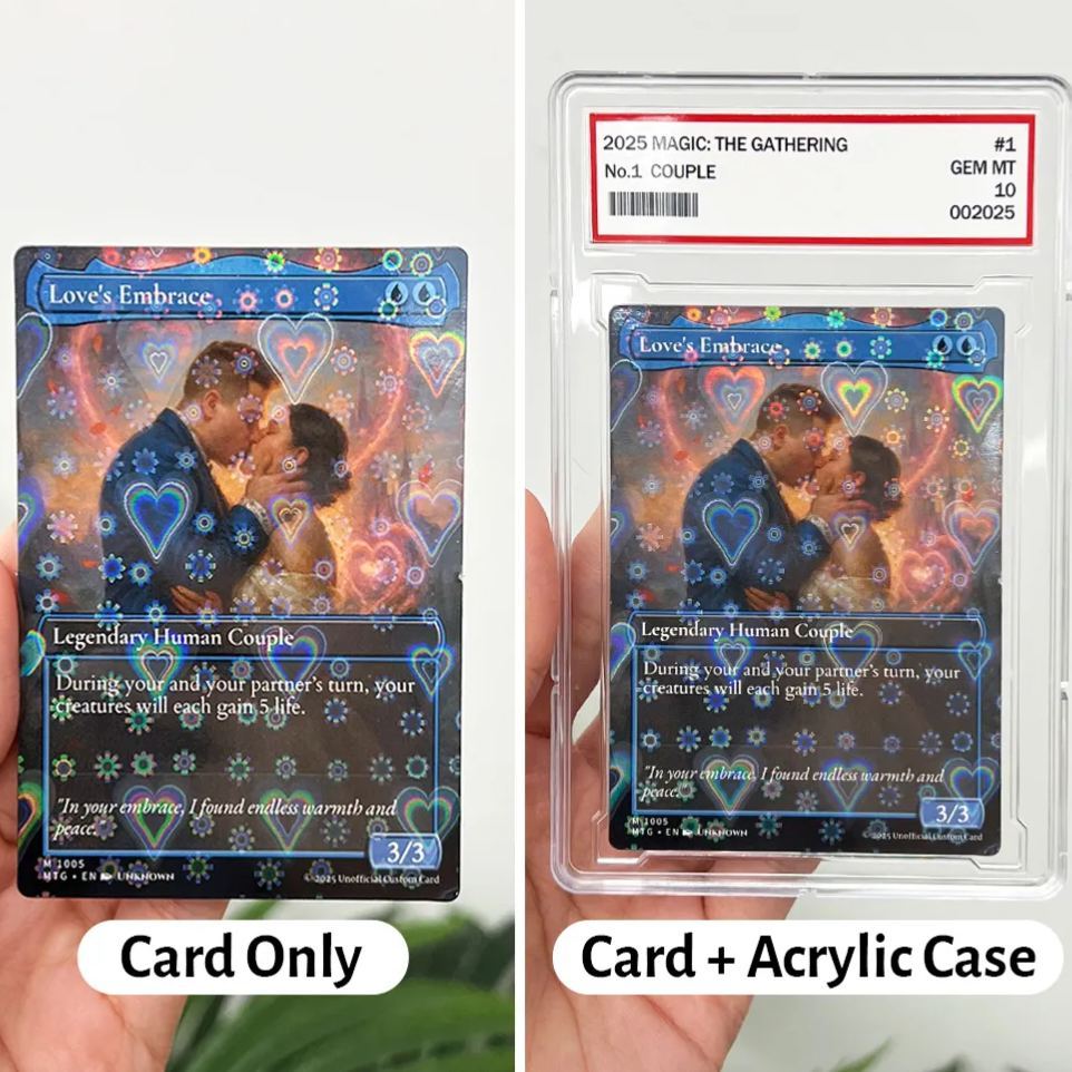 Custom Anime Couples Magic Card Personalized Photo Magic Anime Card Gift for Couples - MyFaceSocksAU