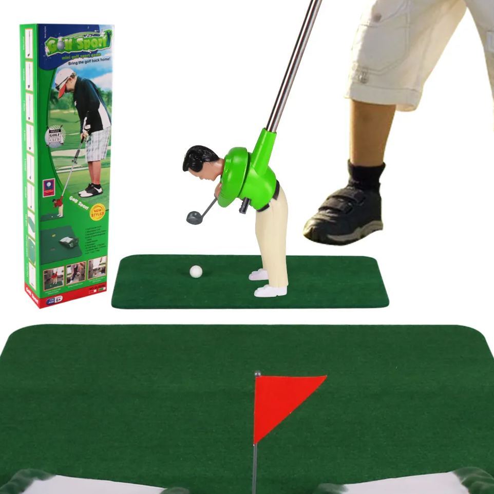 Mini Indoor Golf Playset for Kids with Figures Complete Miniature Golf Game with Clubs BallsCourse Accessories & Carpet Mat | Fun Indoor Golf Toy Gift - MyFaceSocksAU