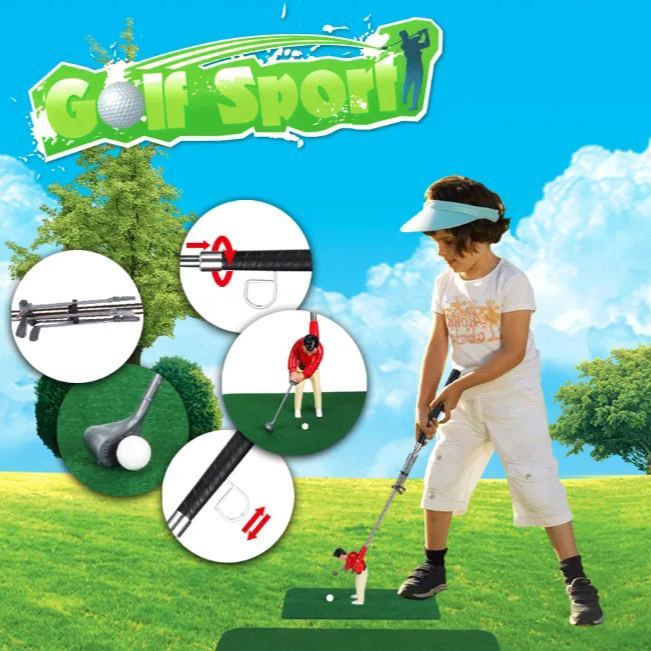 Mini Indoor Golf Playset for Kids with Figures Complete Miniature Golf Game with Clubs BallsCourse Accessories & Carpet Mat | Fun Indoor Golf Toy Gift - MyFaceSocksAU