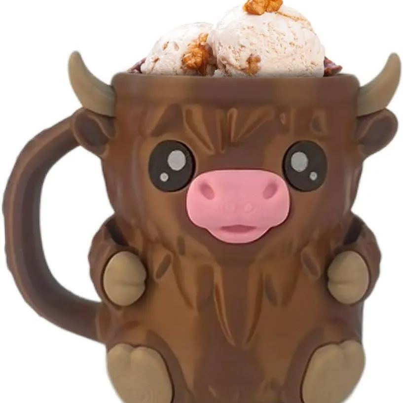 Cute Animal Style Ice Cream Pint Holder with Handle and Spoon Reusable Antifreeze Cooler Sleeve for Ice Cream, Drinks, and Desserts Funny Gifts for Ice Cream Lovers Christmas Gifts - MyFaceSocksAU
