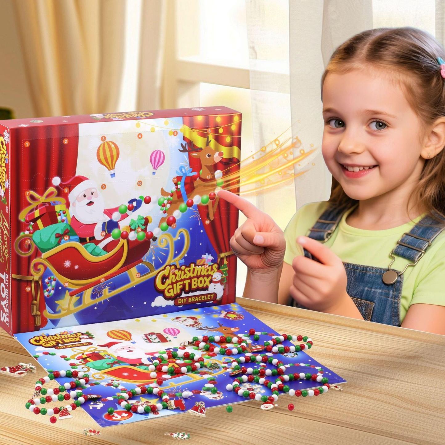 Christmas Advent Calendar Surprise Box – DIY Bead Toy Blind Box for Kids & Holiday Gift Fun