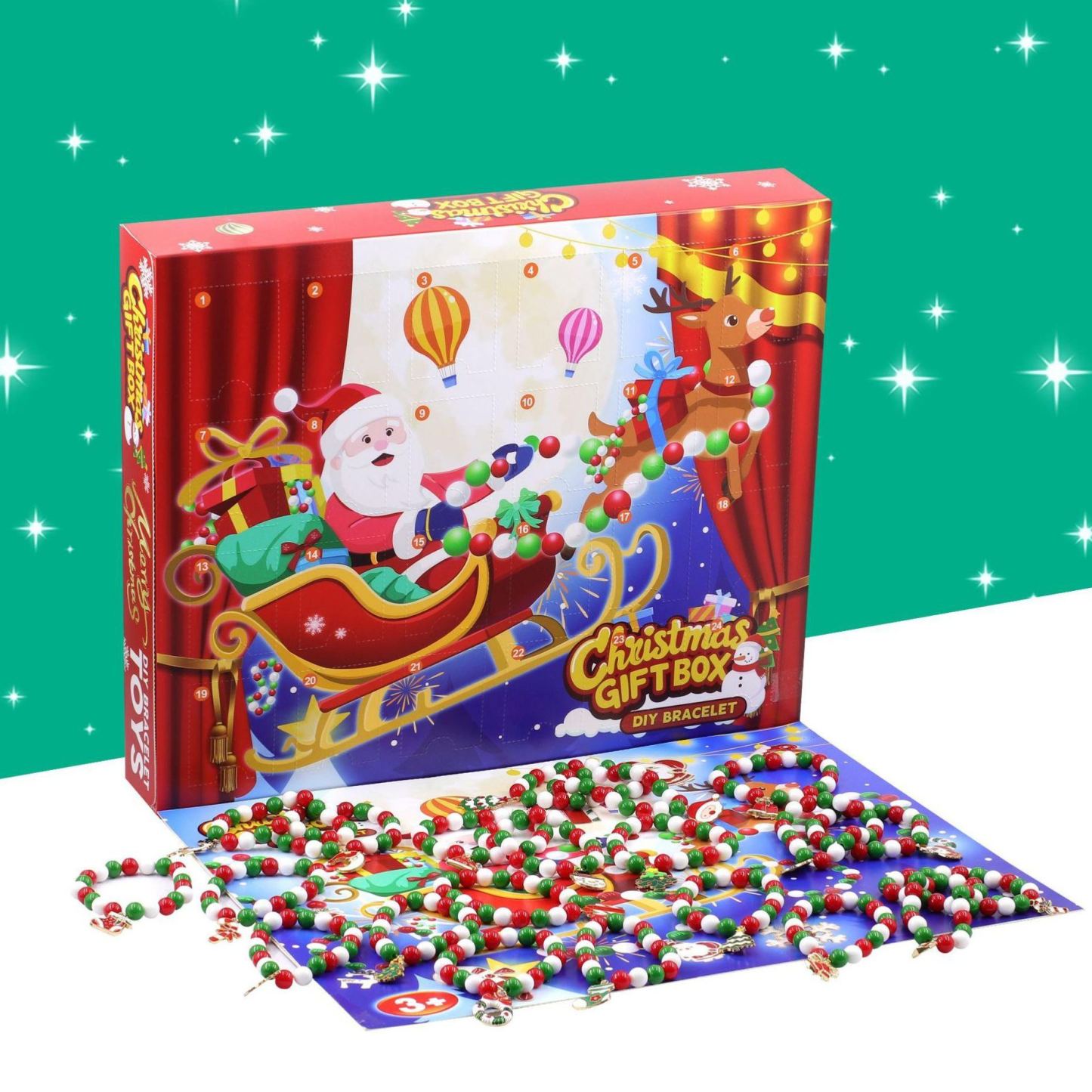 Christmas Advent Calendar Surprise Box – DIY Bead Toy Blind Box for Kids & Holiday Gift Fun - MyFaceSocksAU