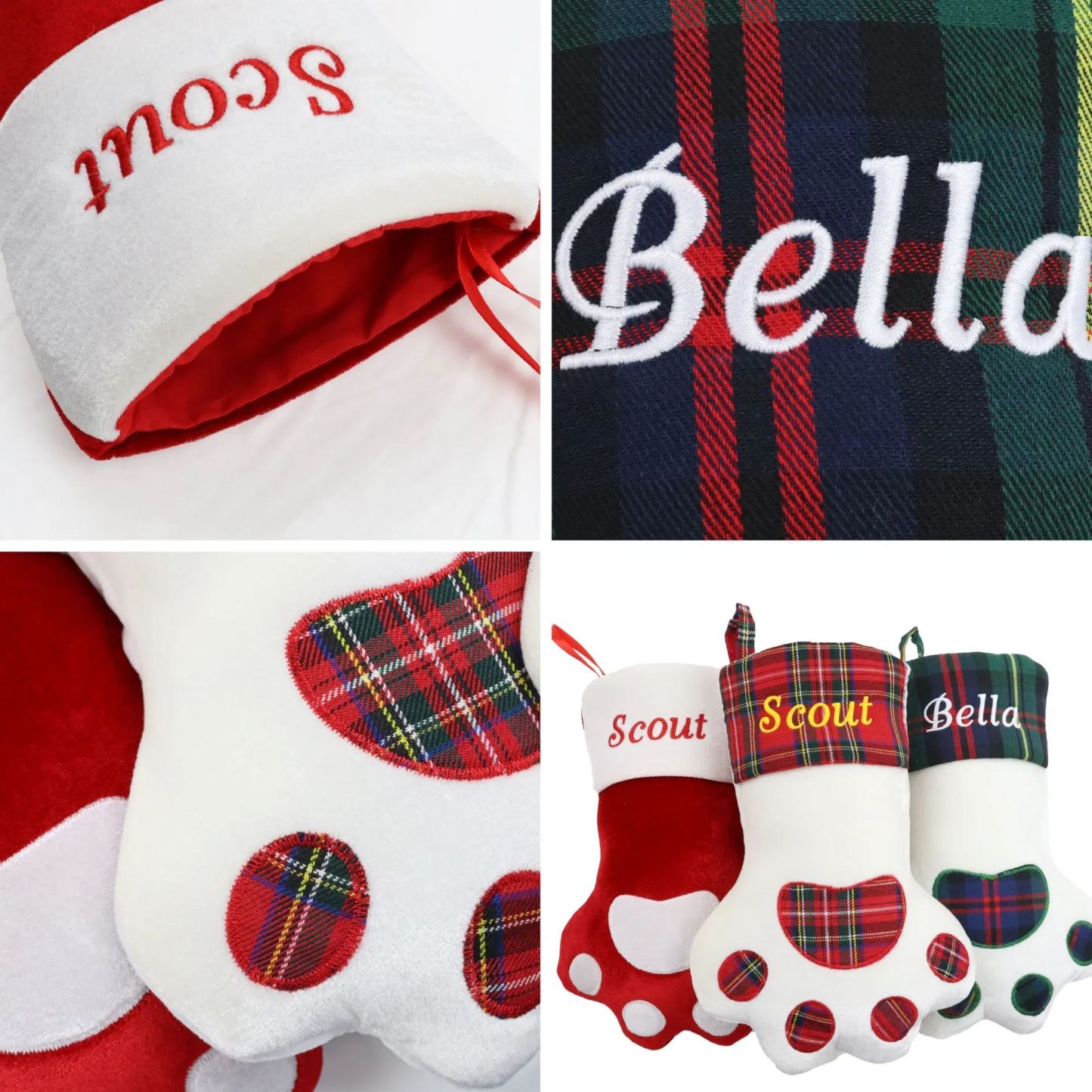 Paw Shaped Christmas Stocking for Pets, Personalized - MyFaceSocksAU