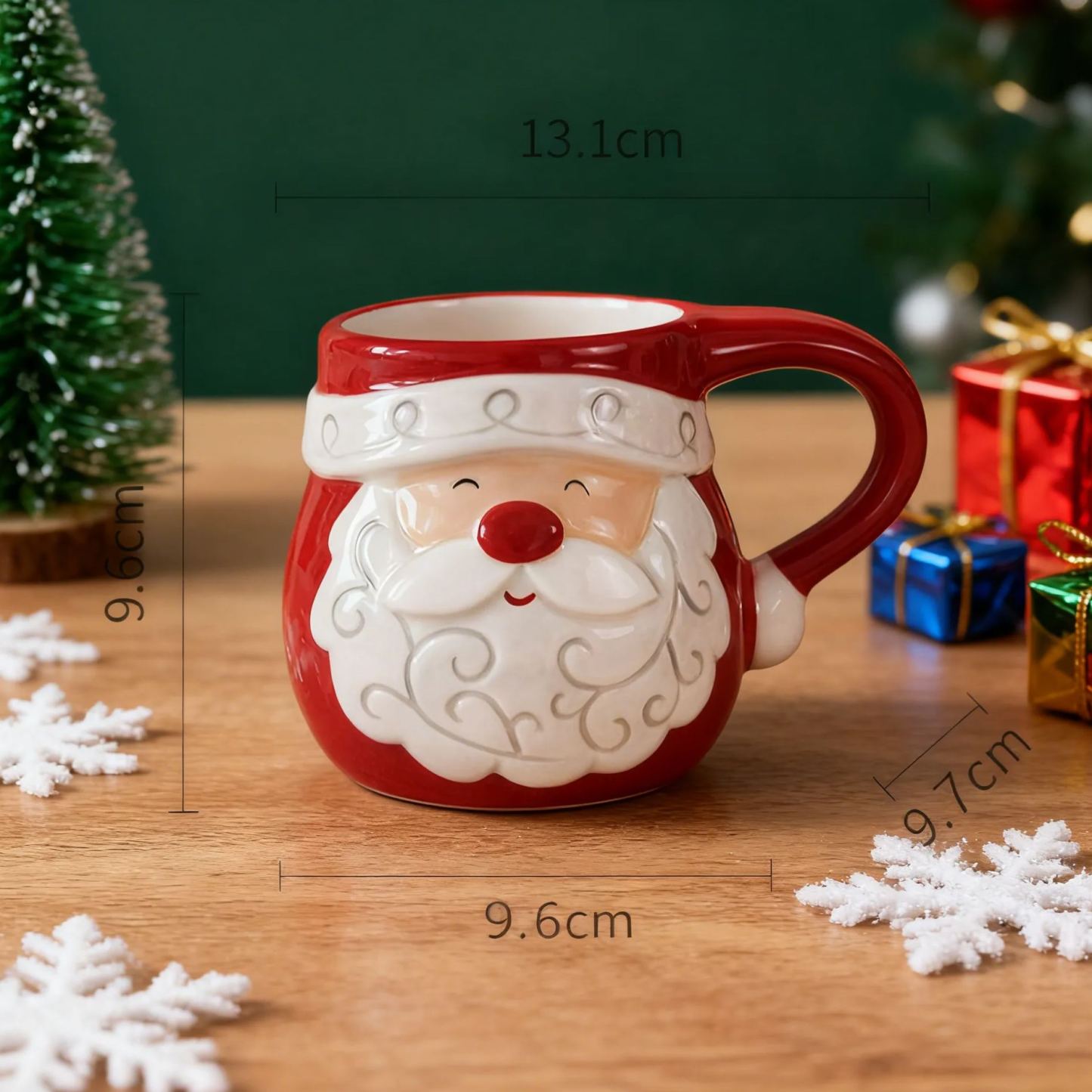 Christmas Santa Ceramic Mug Cute Cartoon Snowman Cup Holiday Coffee Mug Christmas Gift - MyFaceSocksAU