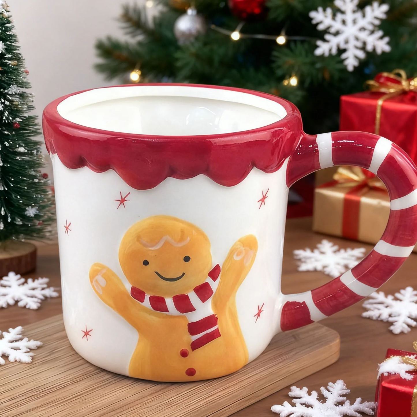 Christmas Santa Ceramic Mug Cute Cartoon Snowman Cup Holiday Coffee Mug Christmas Gift - MyFaceSocksAU