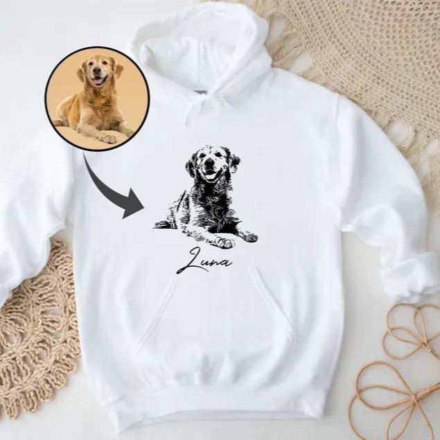 Custom Photo Hoodie, Personalized Hoodie, Dog Mom Christmas Gifts, Dog Owner Hoodie, Personalized Dog Owner Gift, Custom Photo Print Cat Dad - MyFaceSocksAU