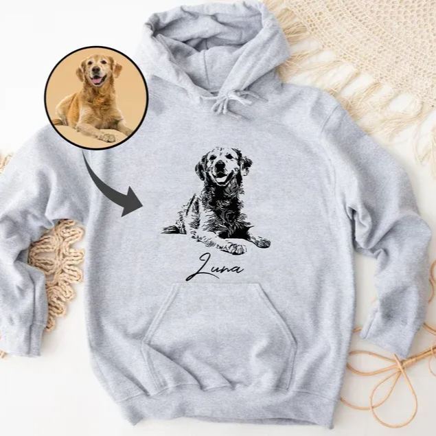Custom Photo Hoodie, Personalized Hoodie, Dog Mom Christmas Gifts, Dog Owner Hoodie, Personalized Dog Owner Gift, Custom Photo Print Cat Dad - MyFaceSocksAU