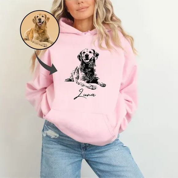 Custom Photo Hoodie, Personalized Hoodie, Dog Mom Christmas Gifts, Dog Owner Hoodie, Personalized Dog Owner Gift, Custom Photo Print Cat Dad - MyFaceSocksAU