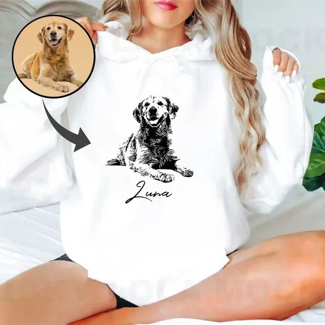 Custom Photo Hoodie, Personalized Hoodie, Dog Mom Christmas Gifts, Dog Owner Hoodie, Personalized Dog Owner Gift, Custom Photo Print Cat Dad - MyFaceSocksAU
