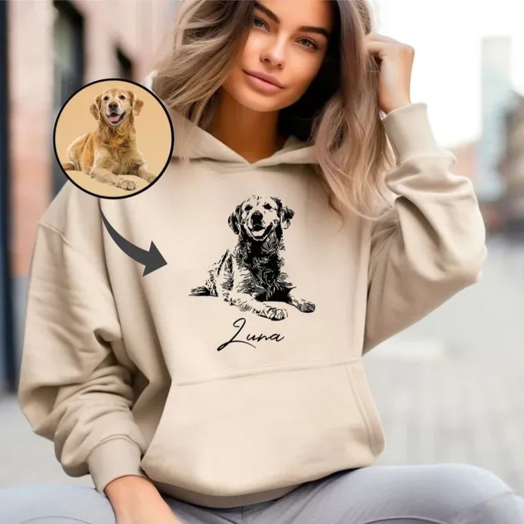 Custom Photo Hoodie, Personalized Hoodie, Dog Mom Christmas Gifts, Dog Owner Hoodie, Personalized Dog Owner Gift, Custom Photo Print Cat Dad - MyFaceSocksAU
