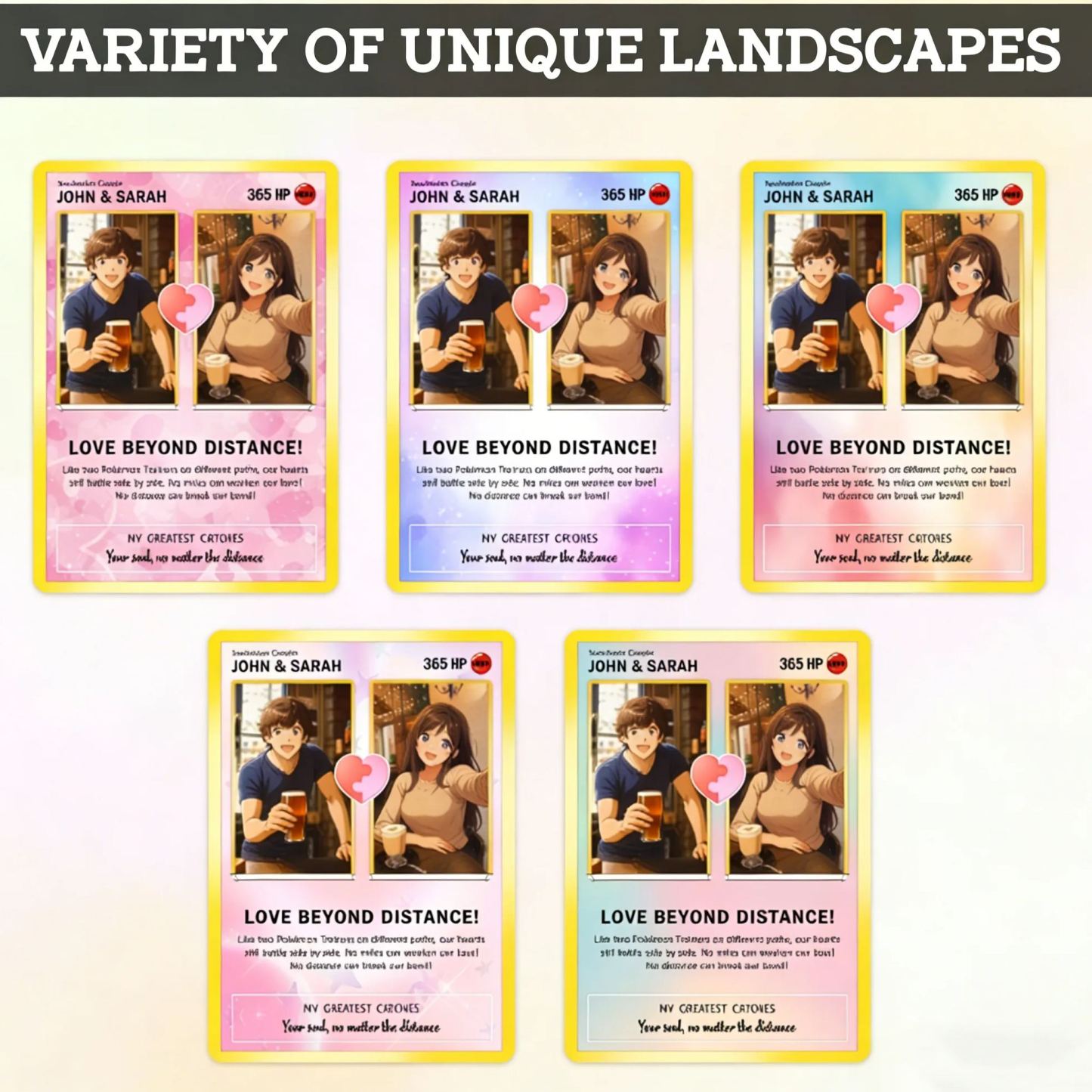 Custom Poke Card Keepsake for Love Beyond Distance - Best Anime-Inspired Couple Anime Style Gifts for Long-Distance Lovers - MyFaceSocksAU