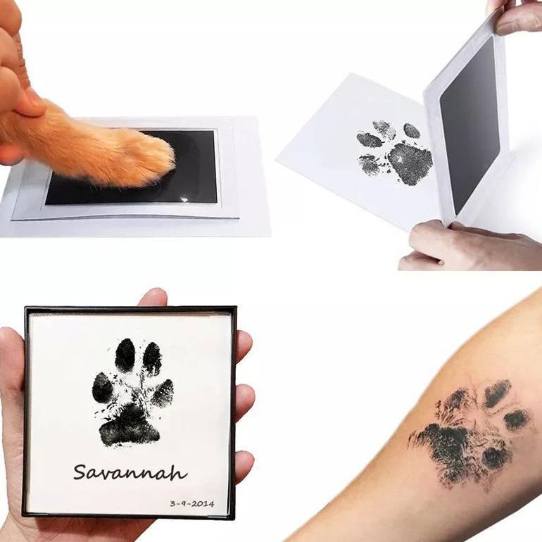 Custom Pet Paw Print Ink Pad No Mess Dog & Cat Paw Print Kit Pet Keepsake DIY Paw Impression - MyFaceSocksAU