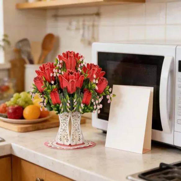 Forever-Blooming 3D Flower Pop-Up Card– Personalized Love Message & Everlasting Bloom - MyFaceSocksAU