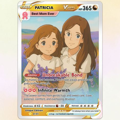 Inspired Personalized Card for Mom Mother's Day Custo Card Mommy Card Customizable Trading Gift - MyFaceSocksAU