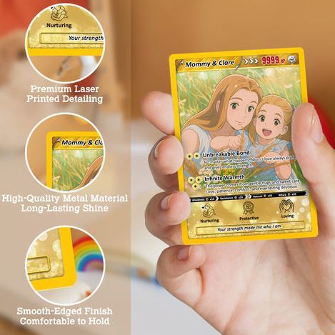 Mother's Day Custom Card Mommy Card Anime-Inspired Personalized Card for Mom - MyFaceSocksAU