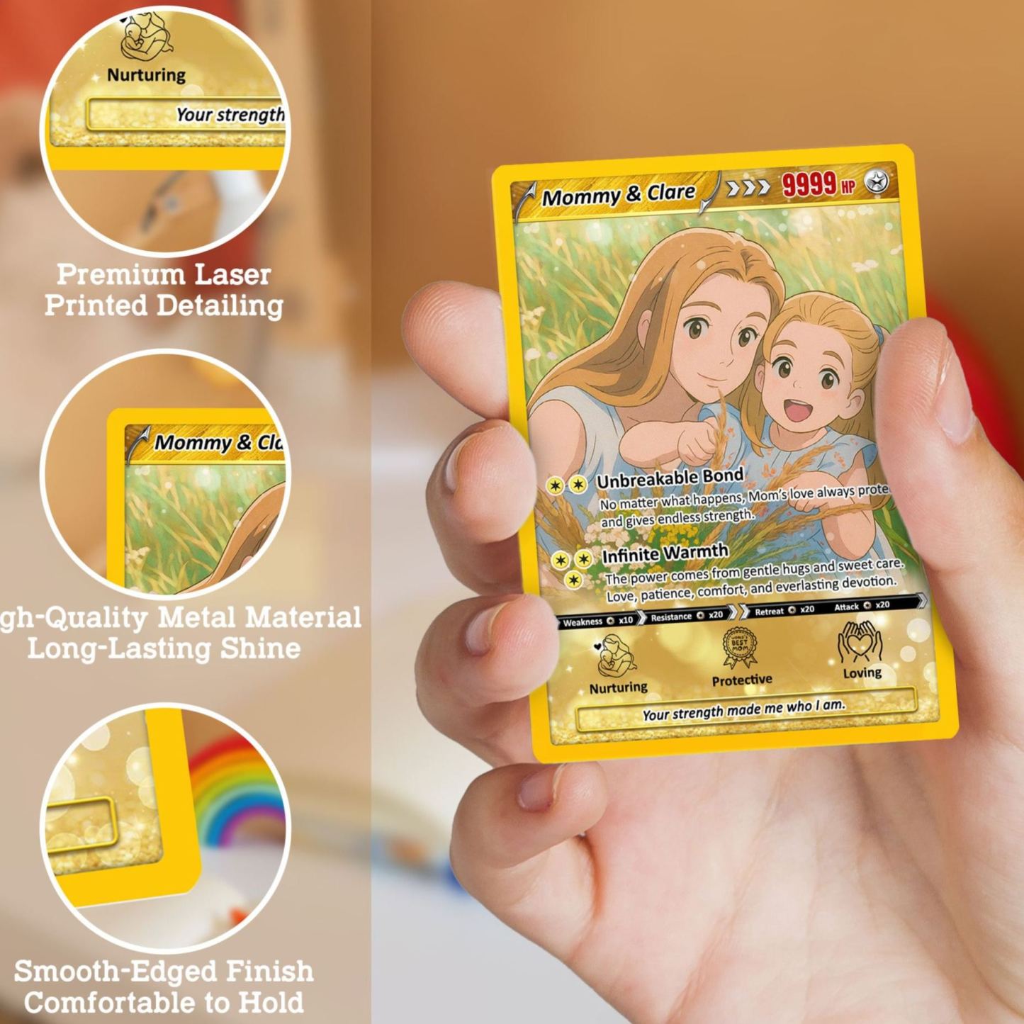 Mother's Day Custom Card Mommy Card Anime-Inspired Personalized Card for Mom - MyFaceSocksAU