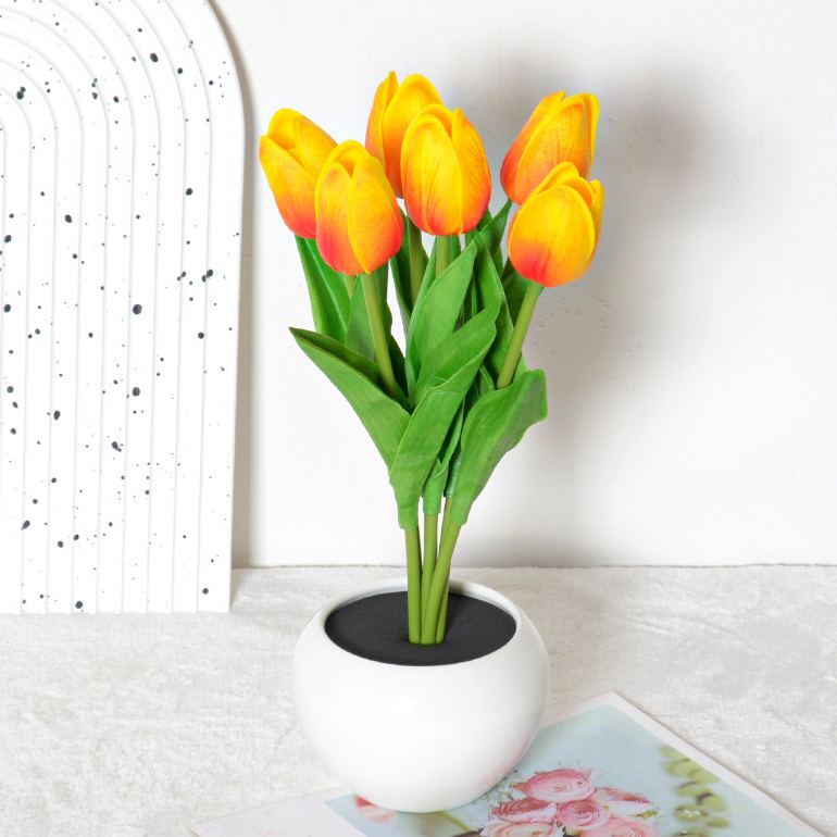 Personalized LED Tulip Night Light with 3 Power Modes Romantic Artificial Bloom Lamp, Unique Mother’s Day Gift for Mom - MyFaceSocksAU