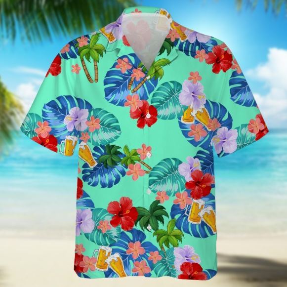 Custom Birthday Photo Tropical Style Hawaii Shirt Summer Gift - MyFaceSocksAU