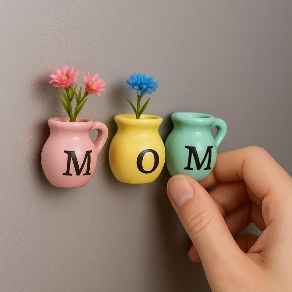 Mini Vase Magnets for Fridge - Mothers Day Mom Gifts from Daughter, Unique Birthday Gifts for Mom from Son, - MyFaceSocksAU