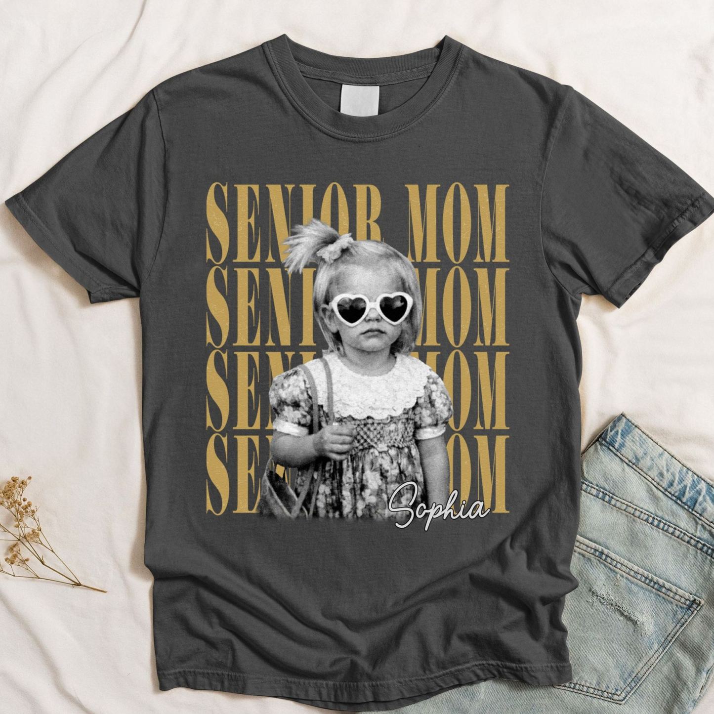 Custom Vintage Photo And Year Senior - Personalized Shirt Mothers Day Gift Cool Shirt - MyFaceSocksAU