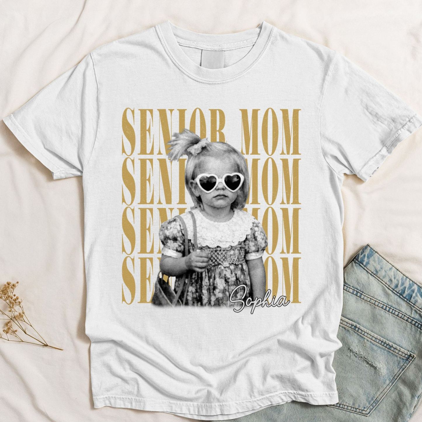 Custom Vintage Photo And Year Senior - Personalized Shirt Mothers Day Gift Cool Shirt - MyFaceSocksAU