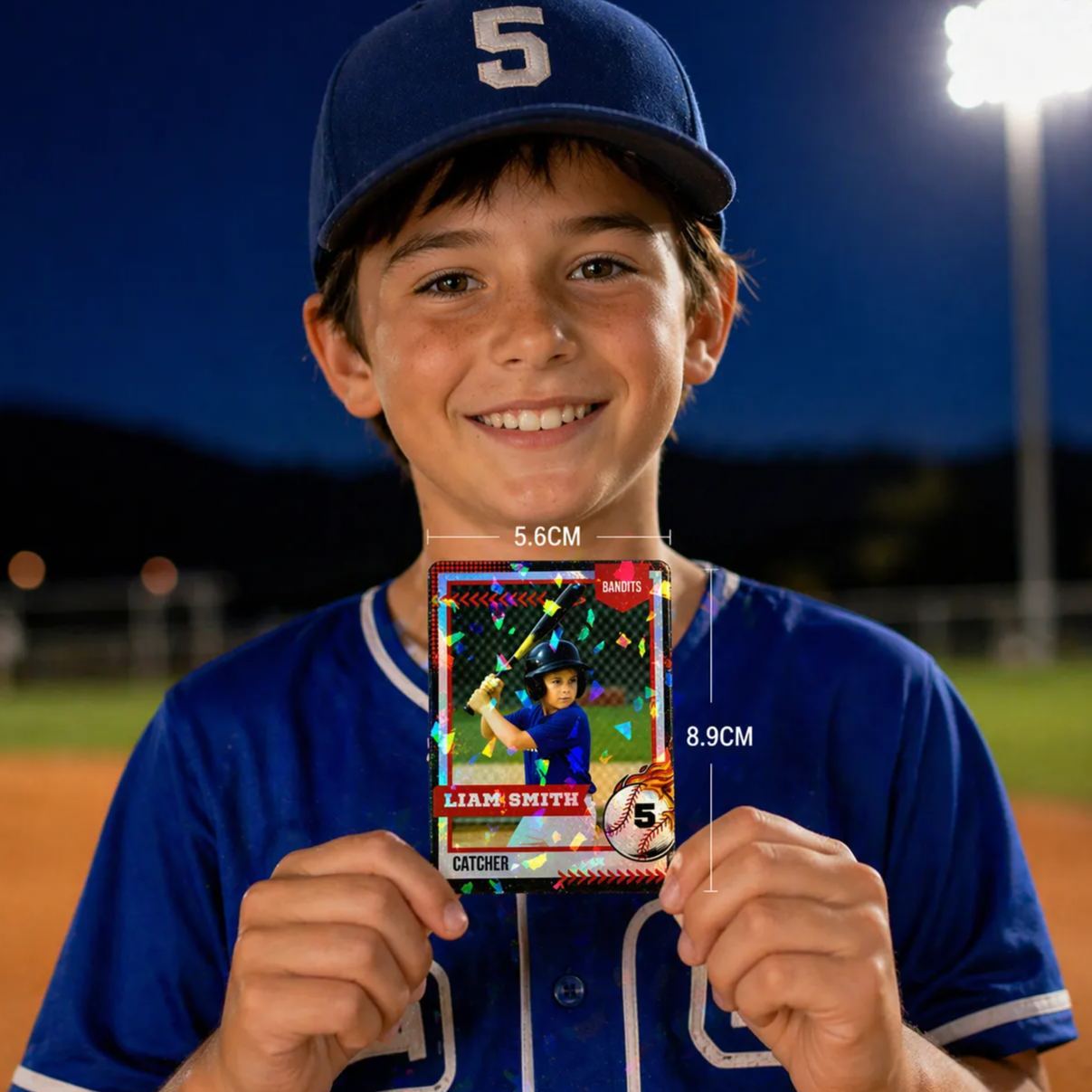 Personalized Holographic Baseball Trading Card, MVP Trading Card, Baseball Team Gifts - MyFaceSocksAU