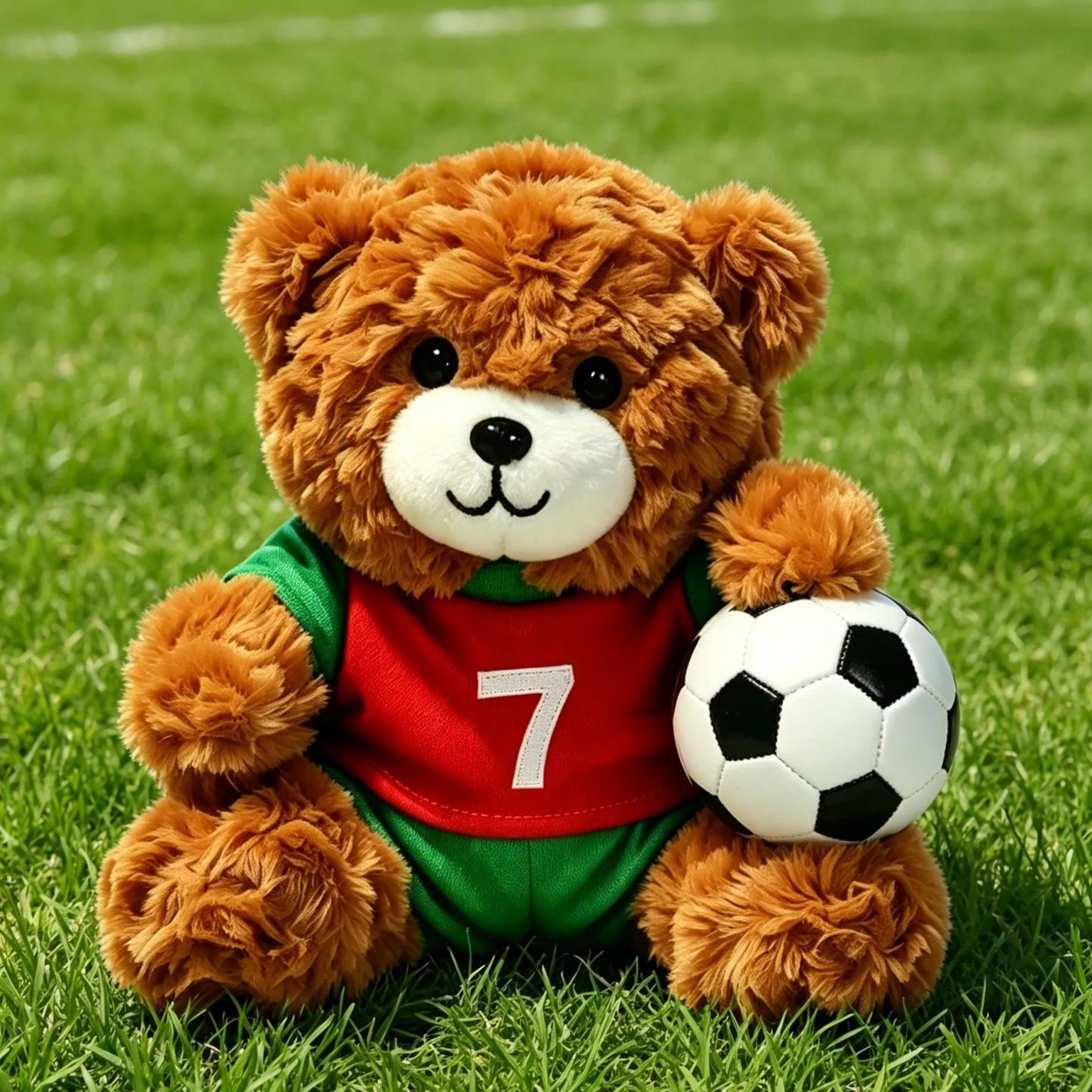 Personalized Football Bear Plush Doll Cute Soccer Team Teddy Bear Fan Souvenir Gift - MyFaceSocksAU