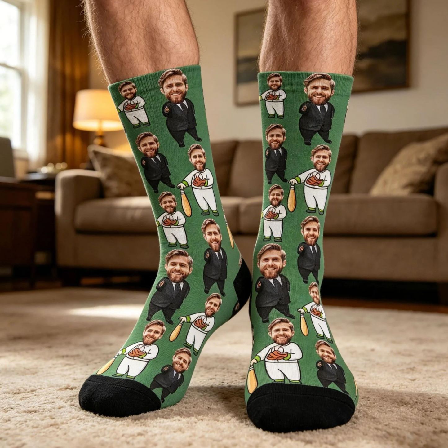 Personalized Socks with Faces Custom Funny Photo Socks for Dad, Father's Day Gift - MyFaceSocksAU
