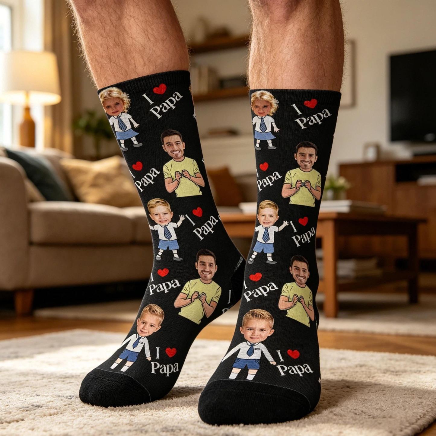 Personalized Socks with Faces Custom Funny Photo Socks for Dad, Father's Day Gift - MyFaceSocksAU