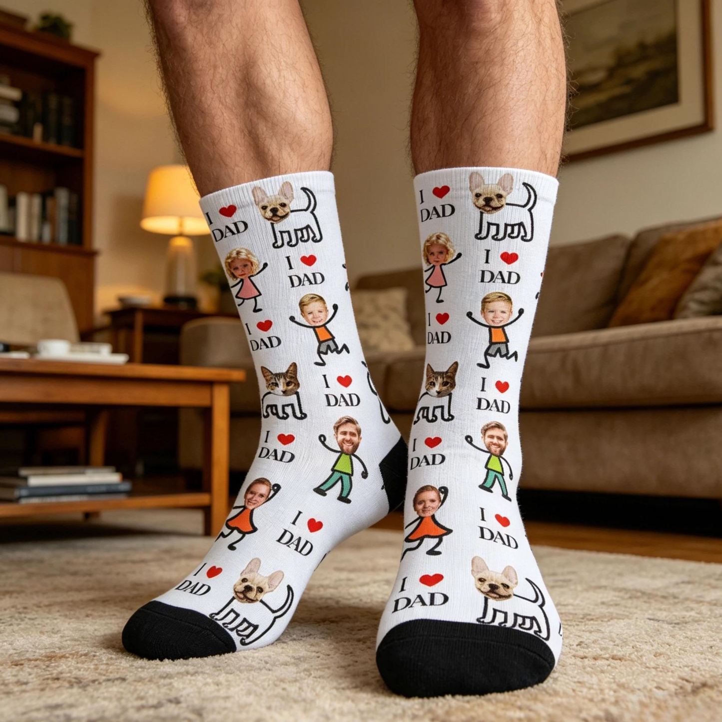 Personalized Socks with Faces Custom Funny Photo Socks for Dad, Father's Day Gift - MyFaceSocksAU