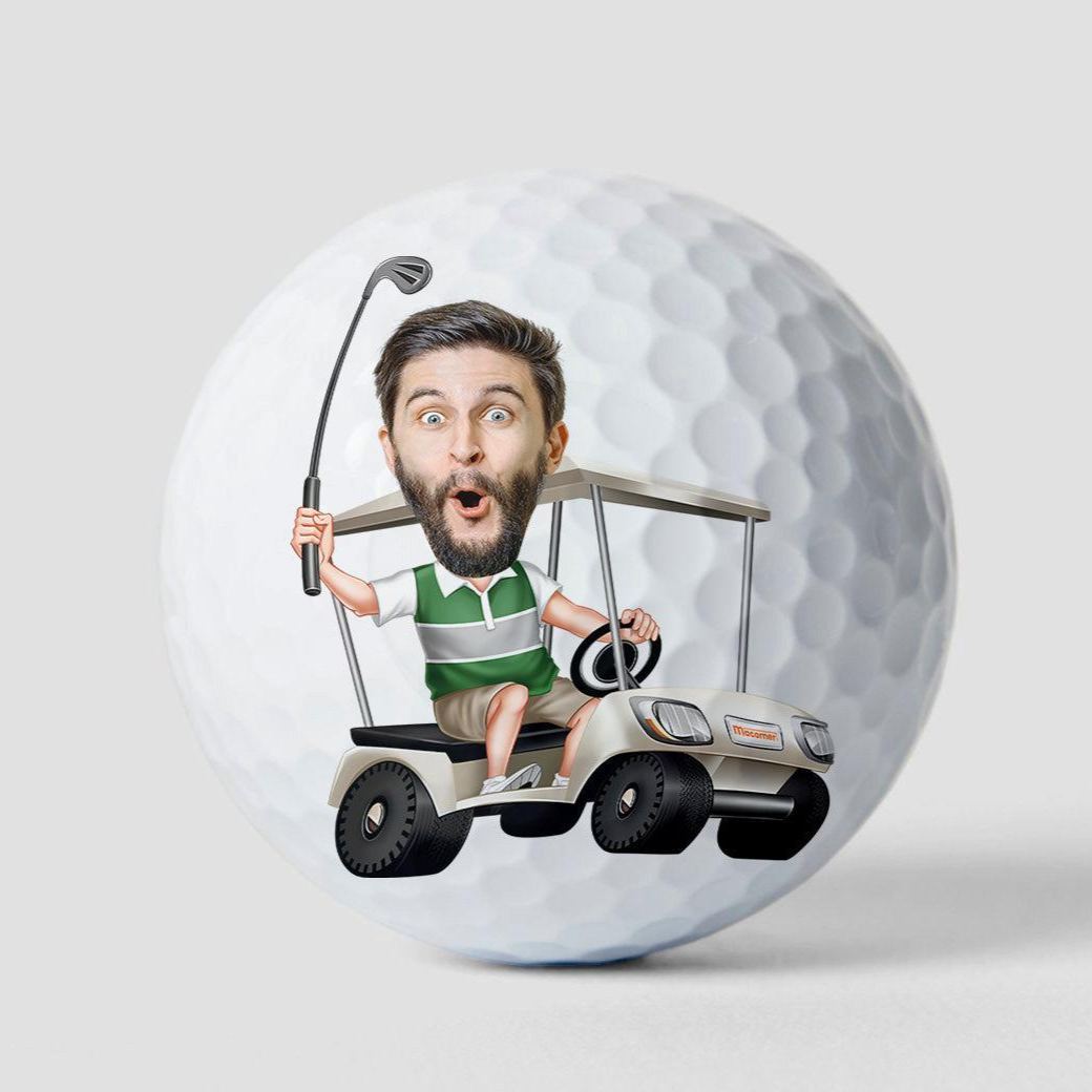 If Found Please Hit Better Than Custom Name Did Funny - Personalized Photo Golf Ball - MyFaceSocksAU