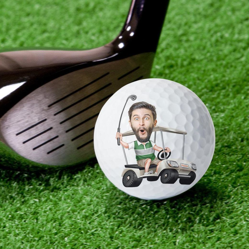 If Found Please Hit Better Than Custom Name Did Funny - Personalized Photo Golf Ball - MyFaceSocksAU