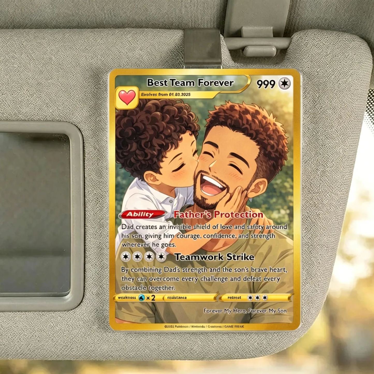 Best Team Ever Trading Card - Personalized Car Visor Clip - MyFaceSocksAU
