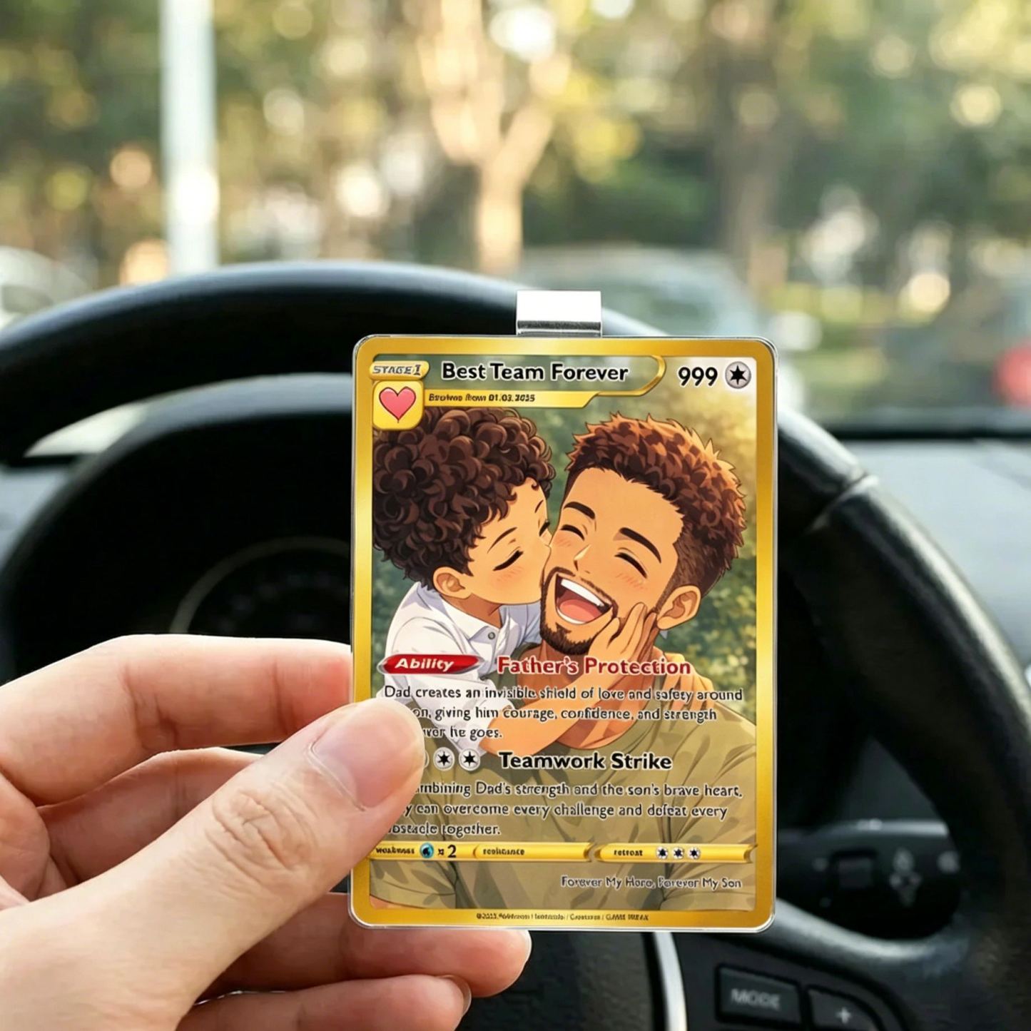 Best Team Ever Trading Card - Personalized Car Visor Clip - MyFaceSocksAU