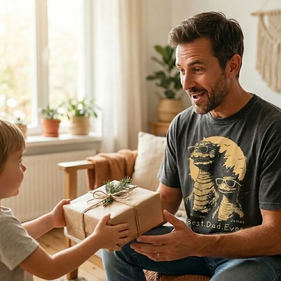Personalized Best Dad Ever Dadzilla T-Shirt Father Day Gifts for Dad Funny Papa Tshirt Cool Daddy Dinosaur Tee - MyFaceSocksAU