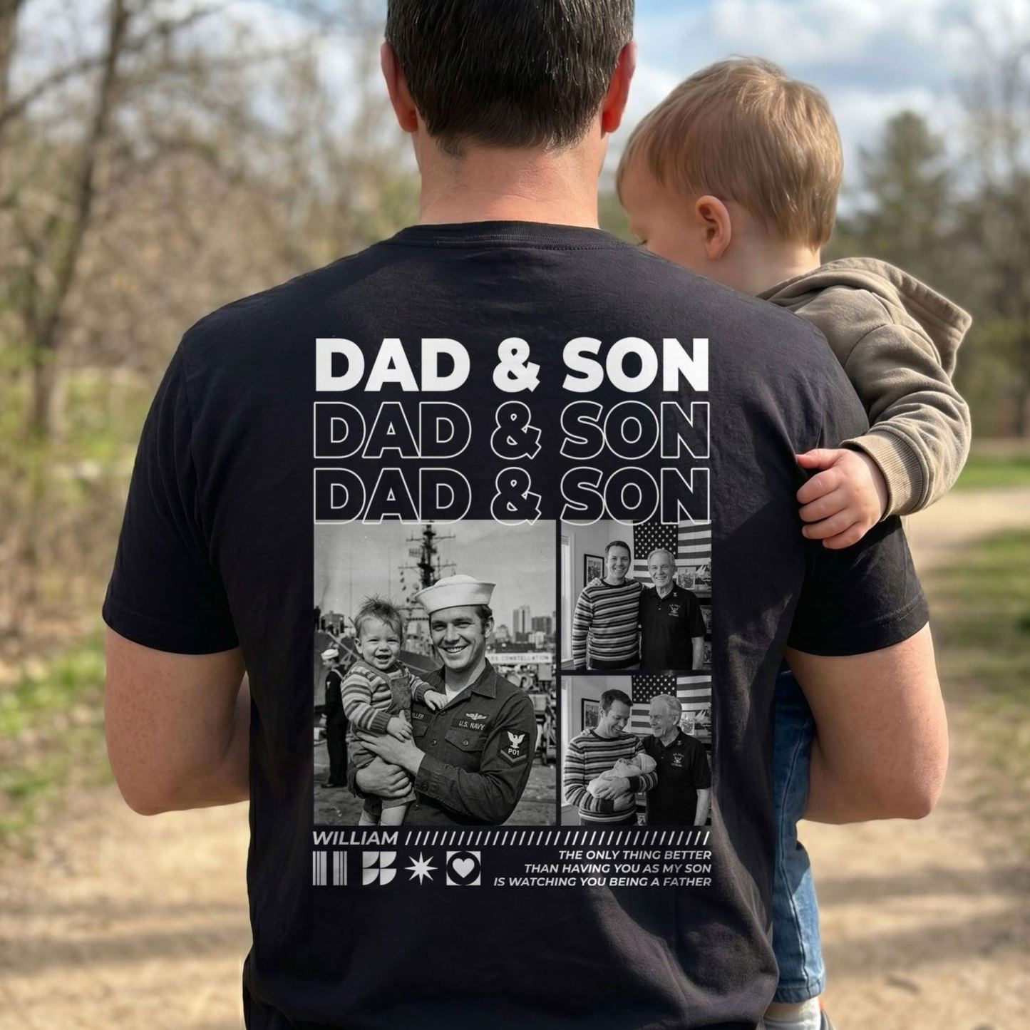 Personalized Mom & Son / Mom & Daughter / Dad & Daughter Shirt - Modern Typography Family Love Quote Tee for Parents - MyFaceSocksAU