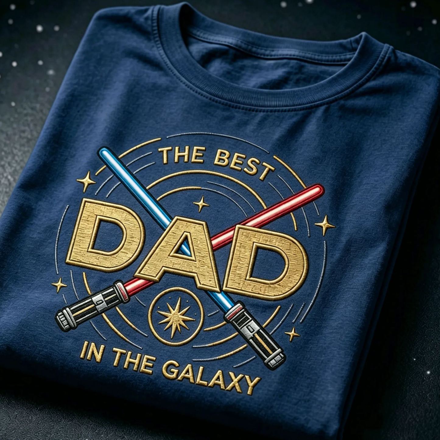 Embroidered Galaxy Dad Washed Tee – Best Dad in the Galaxy Shirt, Father’s Day Gift, Space Magic Crewneck, Galaxy Trip Apparel - MyFaceSocksAU