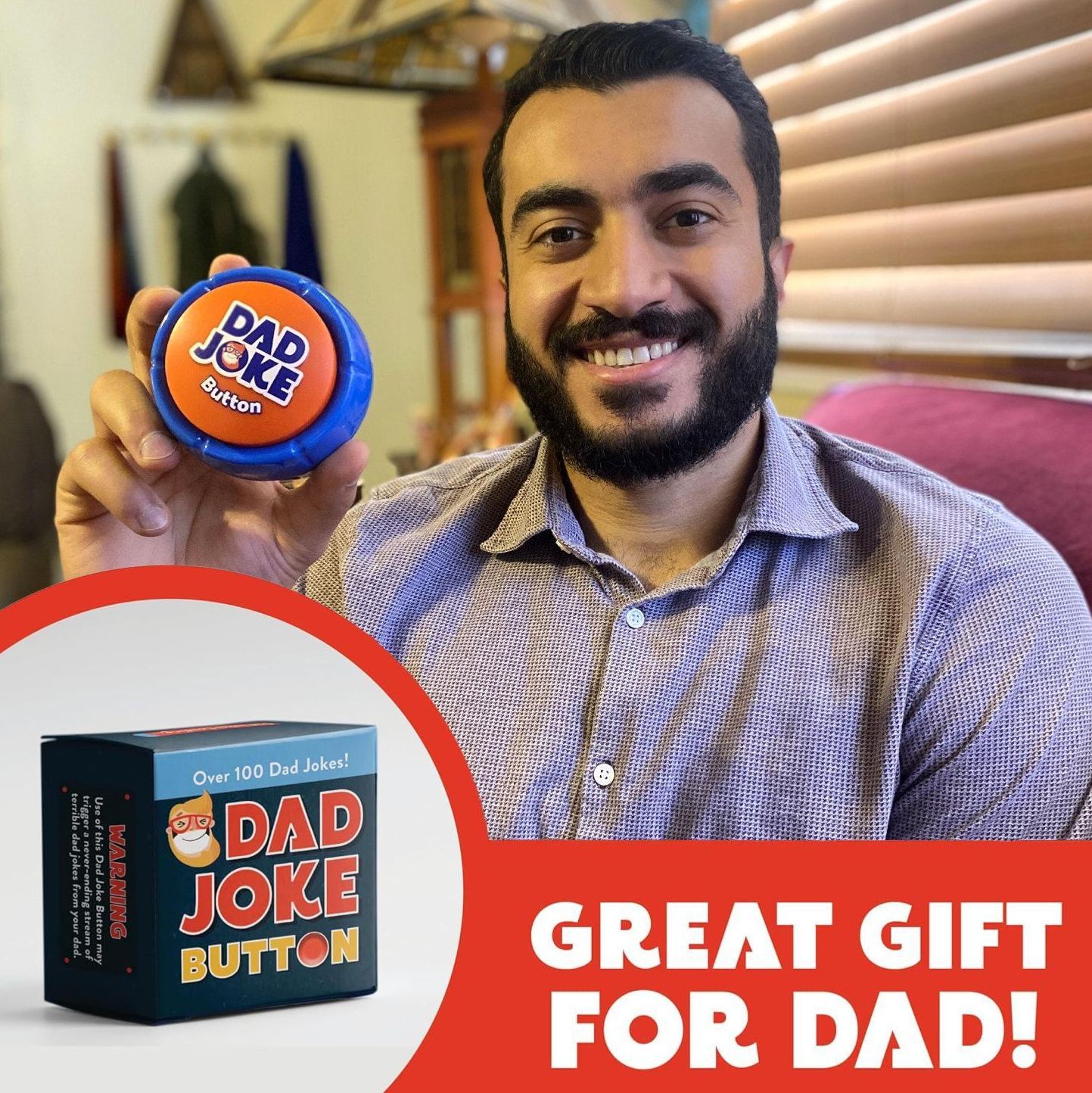 Dad Joke Talking Button | 100+ Corny Dad Jokes, Funny Present for Fathers Day or Gift For Dad - MyFaceSocksAU