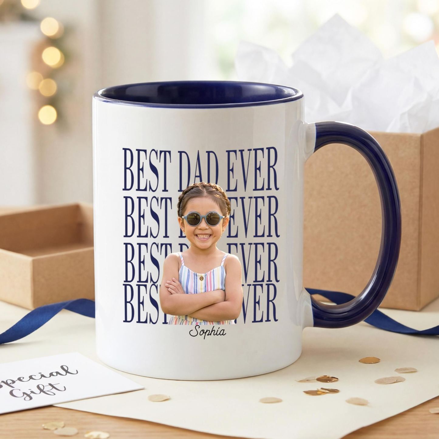 Custom Baby Photo Dad Mug,Personalized Best Dad Ever Cup,Father's Day Keepsake,Gift for Dad,Best Dad Ever Mug,Father's Day,New Dad Gift - MyFaceSocksAU