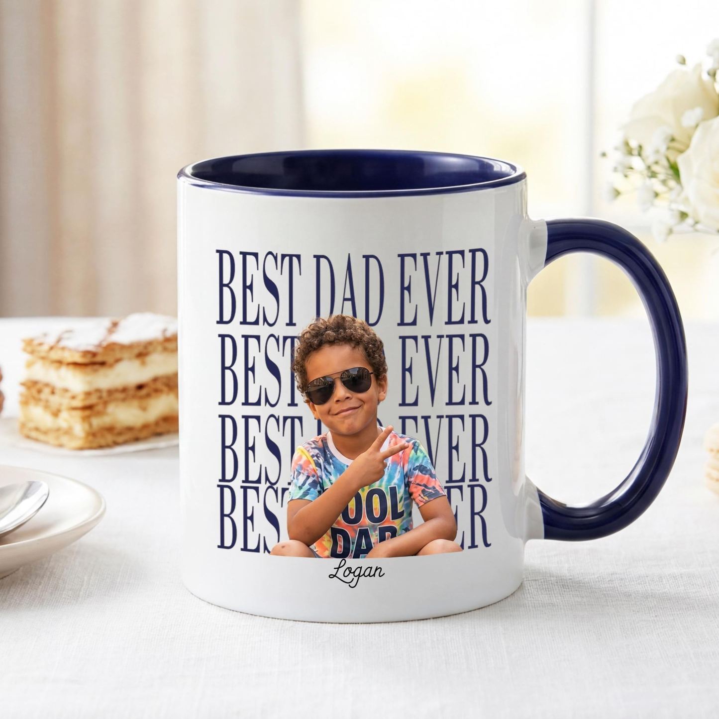Custom Baby Photo Dad Mug,Personalized Best Dad Ever Cup,Father's Day Keepsake,Gift for Dad,Best Dad Ever Mug,Father's Day,New Dad Gift - MyFaceSocksAU