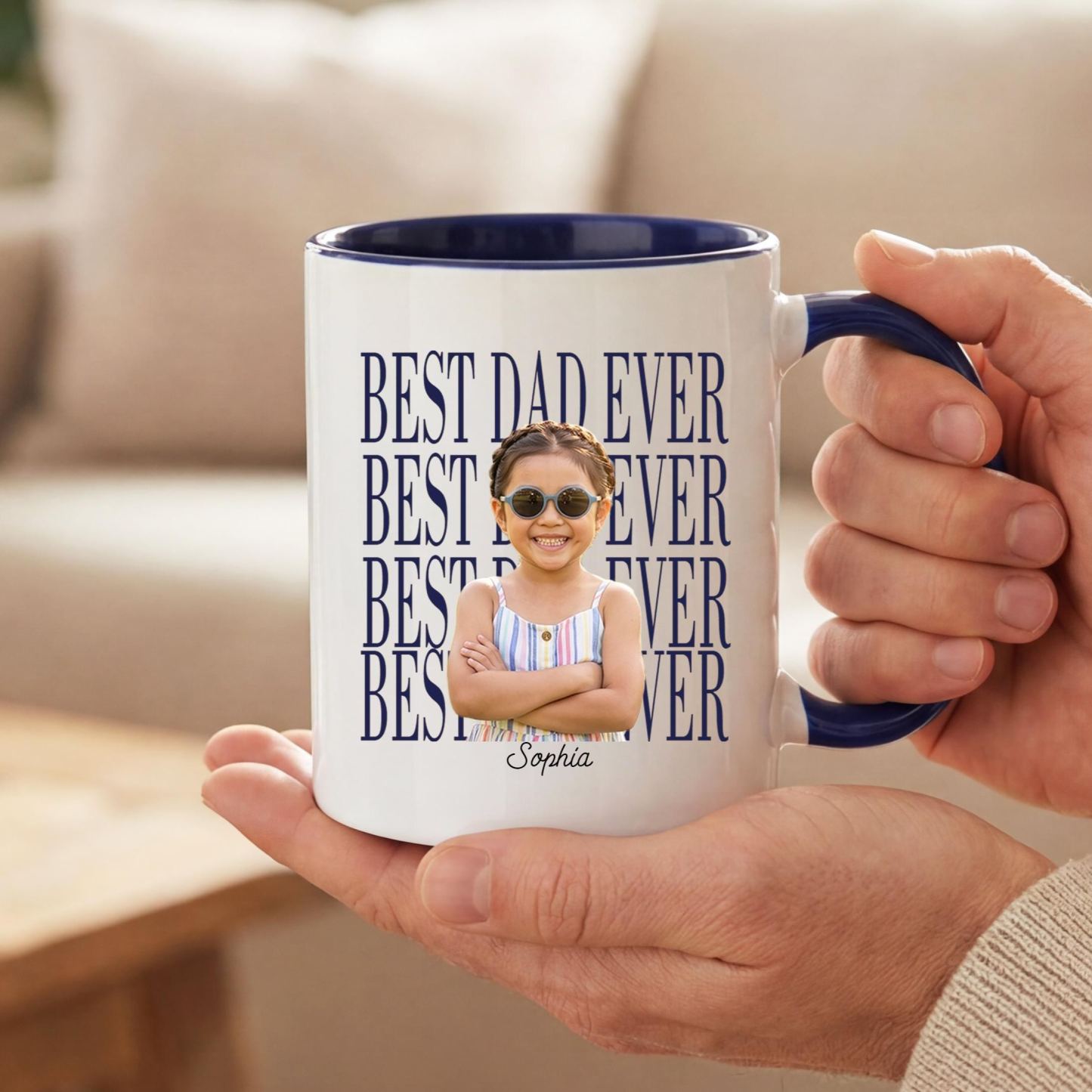 Custom Baby Photo Dad Mug,Personalized Best Dad Ever Cup,Father's Day Keepsake,Gift for Dad,Best Dad Ever Mug,Father's Day,New Dad Gift - MyFaceSocksAU