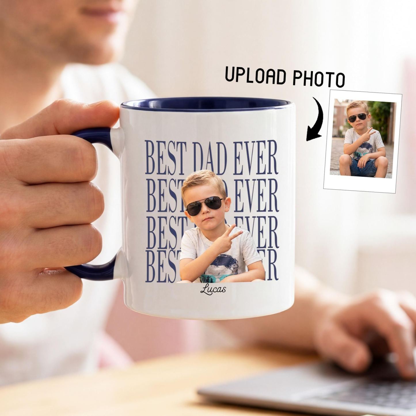 Custom Baby Photo Dad Mug,Personalized Best Dad Ever Cup,Father's Day Keepsake,Gift for Dad,Best Dad Ever Mug,Father's Day,New Dad Gift - MyFaceSocksAU