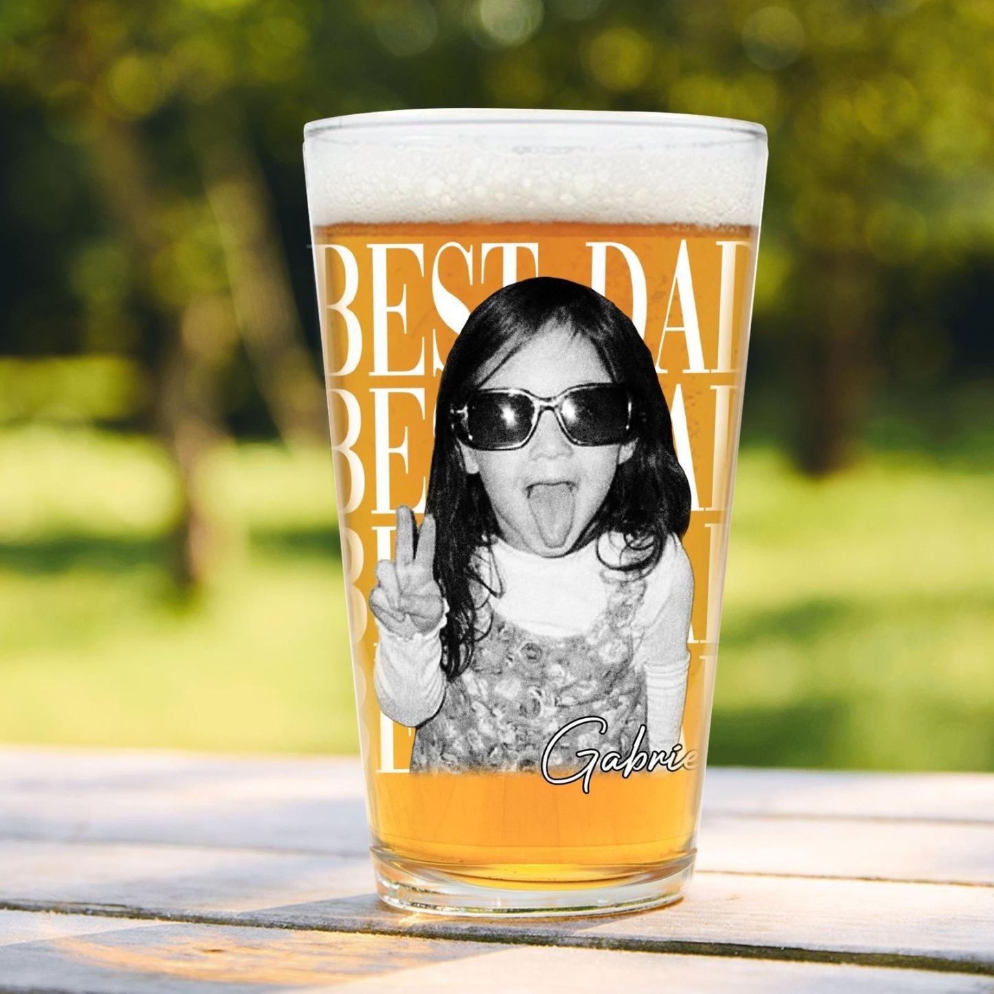 Custom Photo Dad Beer Glass, Fathers Day Gift For Dad, Funny Dad Gifts With Kids Photo, Best Dad Ever Gift, Dad Gifts, Gift For Husband - MyFaceSocksAU