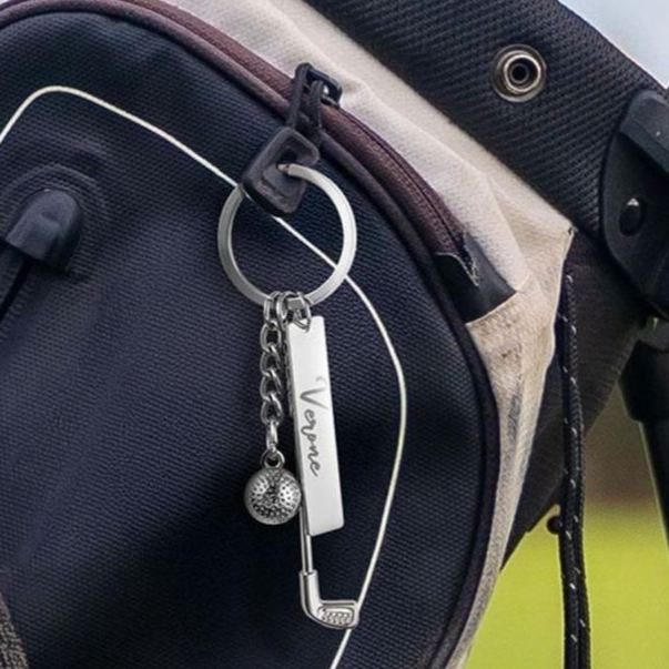 Personalized Name Golf Club & Ball Keychain, Miniature Golf Keyring, Backpack Birthday/Anniversary Gift for Golf Lovers/Players/Coaches - MyFaceSocksAU