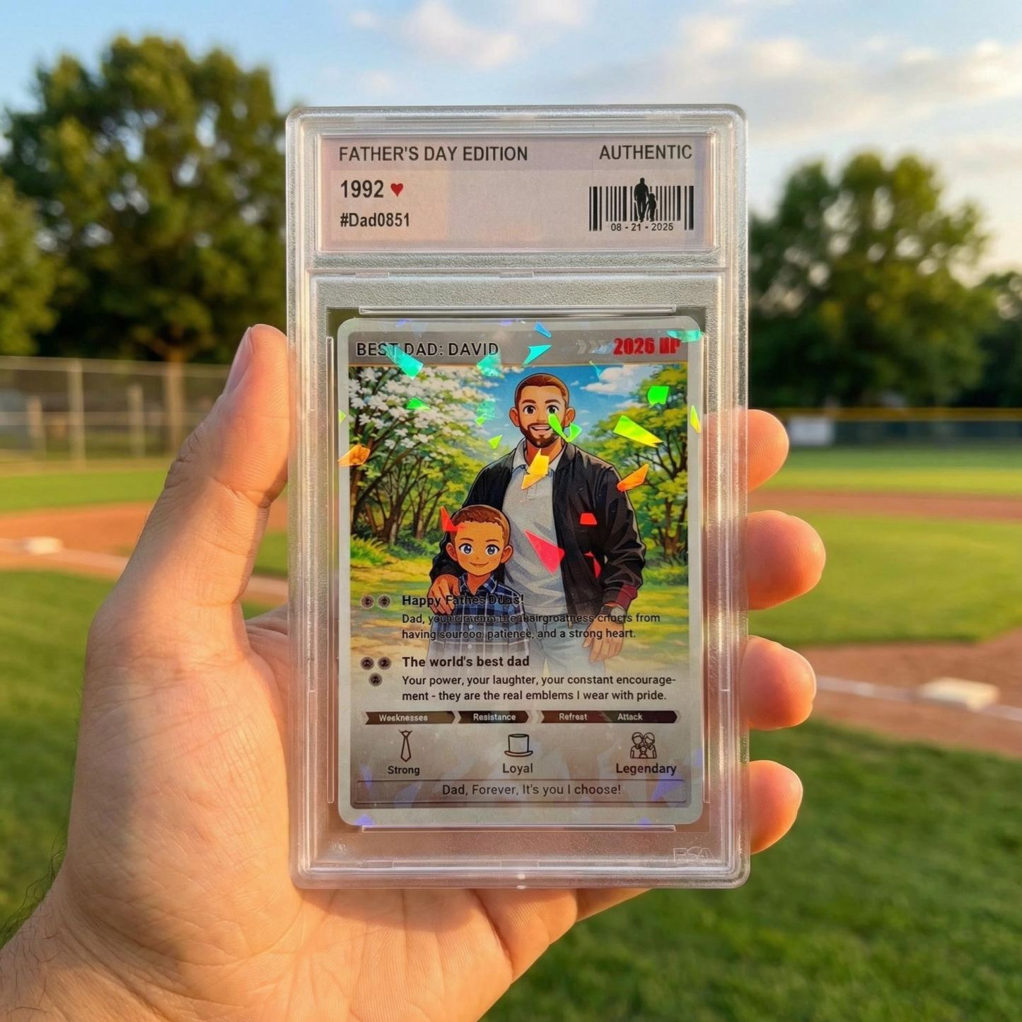 Custom Pokemon Card Dad Gift, Personalized Father Card, Level Dad Card, Father’s Day Gift, Custom Photo Card, Gift for Dad - MyFaceSocksAU
