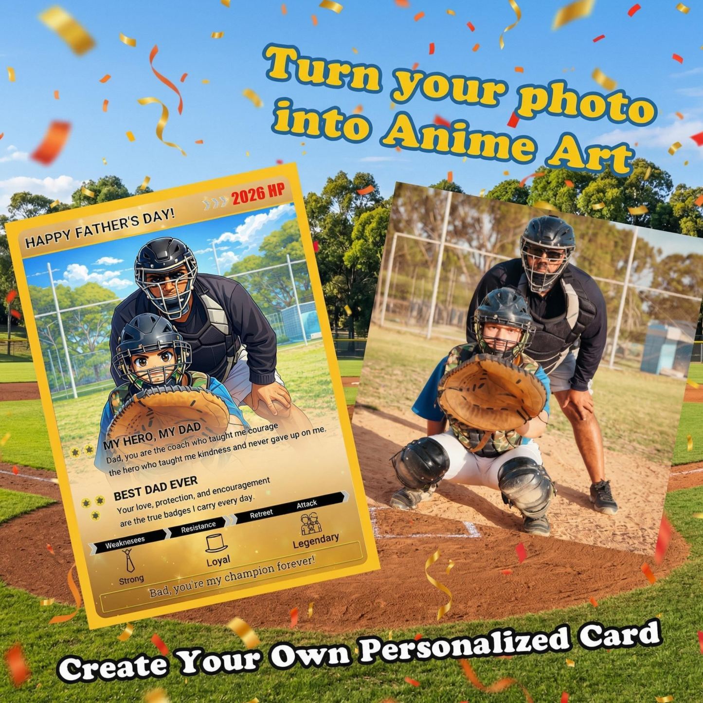 Custom Pokemon Card Dad Gift, Personalized Father Card, Level Dad Card, Father’s Day Gift, Custom Photo Card, Gift for Dad - MyFaceSocksAU