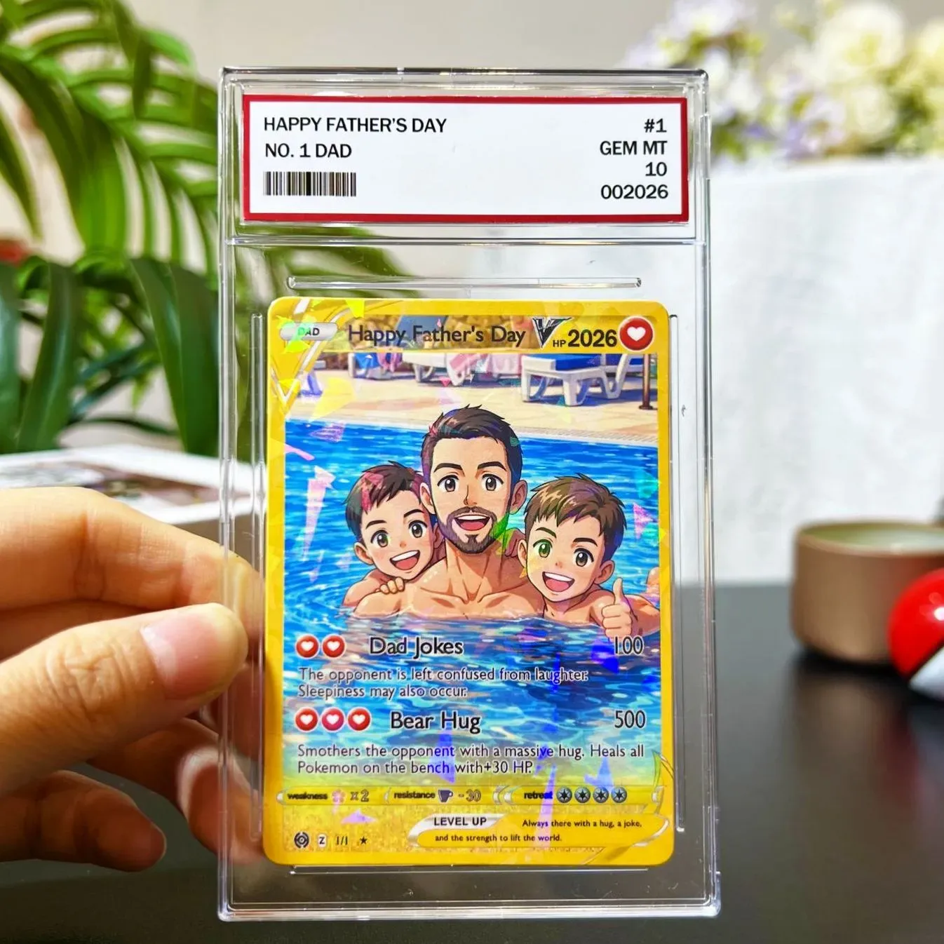 Custom photo Father's Day keepsake card with display case