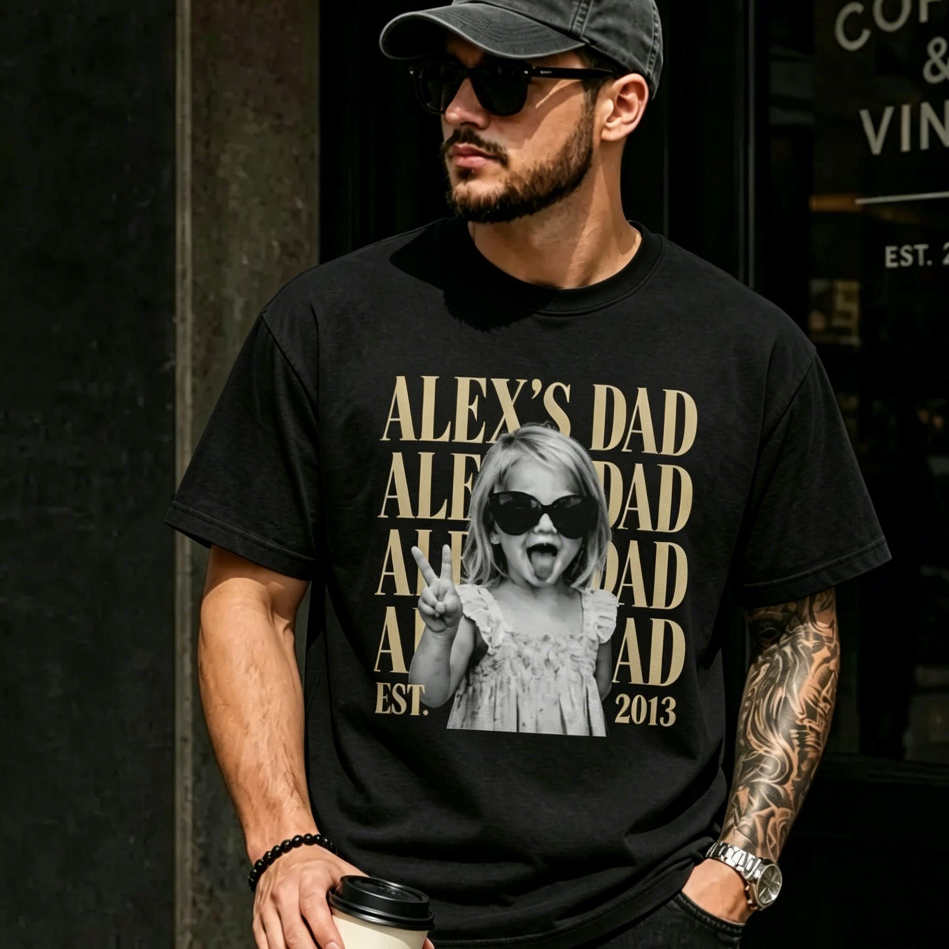Custom Dad Vintage Photo Shirt: Personalized Fathers Day Shirt With Kids Photo, Funny Dad Shirt, Best Dad Ever Shirt, New Dad Gift